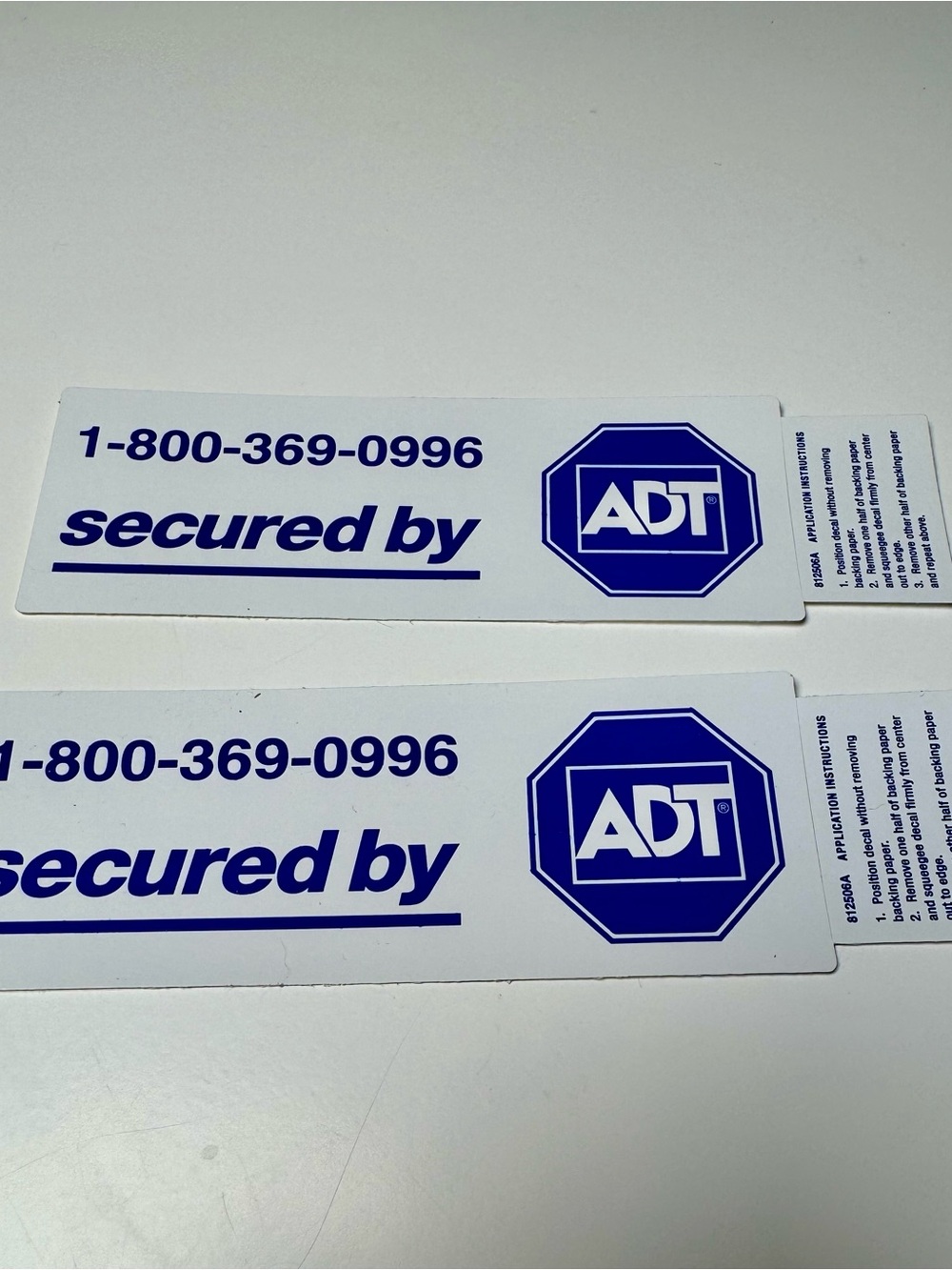 ADT Secured By Sticker - Blue and White Set of 2